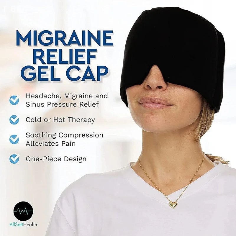 For Pressure Relieve Pain Relief Headgear Migraine Relief Cap Gel Ice Cap Cold Compress Therapy Cap Ice Head Wrap Pack Eye Mask